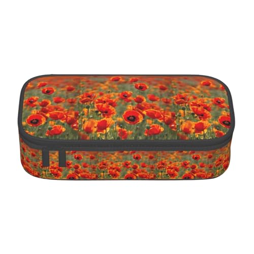 NUYFVG Federmäppchen aus Oxford-Stoff mit Mohnblumen-Motiv, mit mehreren Fächern, ideal für Reisen oder Büro NUYFVG Federmäppchen aus Oxford-Stoff mit Mohnblumen-Motiv, mit mehreren Fächern, ideal für Reisen oder Büro von NUYFVG