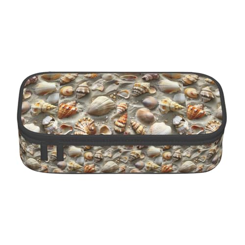 NUYFVG Federmäppchen aus Oxford-Stoff mit Muschelmotiv, mit mehreren Fächern, ideal für Reisen oder Büro NUYFVG Federmäppchen aus Oxford-Stoff mit Muschelmotiv, mit mehreren Fächern, ideal für Reisen oder Büro von NUYFVG
