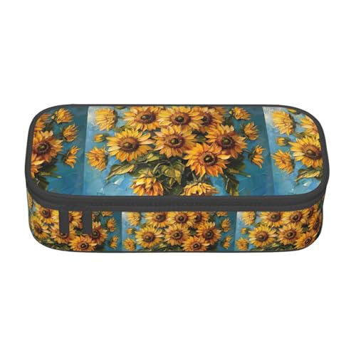 NUYFVG Federmäppchen aus Oxford-Stoff mit Ölgemälde, Sonnenblumen-Druck, mit mehreren Fächern, ideal für Reisen oder Büro NUYFVG Federmäppchen aus Oxford-Stoff mit Ölgemälde, Sonnenblumen-Druck, mit mehreren Fächern, ideal für Reisen oder Büro von NUYFVG