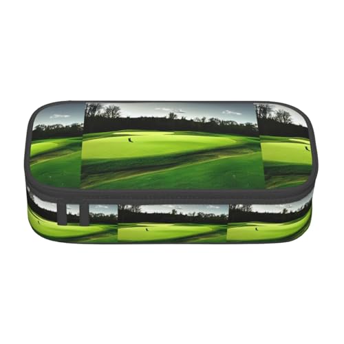 NUYFVG Federmäppchen mit Golfplatz-Druck, Oxford-Stoff, mit mehreren Fächern, ideal für Reisen oder Büro von NUYFVG