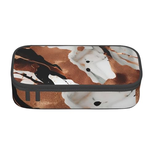 NUYFVG Federmäppchen mit Marmor-Textur, Kupferspritzer-Druck, großes Fassungsvermögen, tragbar, leicht, Schreibwarenbox von NUYFVG