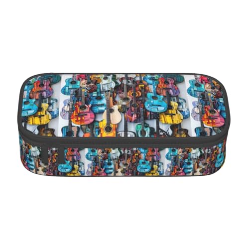 NUYFVG Federmäppchen mit buntem Akustik- und Gitarrendruck, 21,6 x 5,1 x 9,4 cm, Stil für Stifte, Bleistifte, kleine Gegenstände NUYFVG Federmäppchen mit buntem Akustik- und Gitarrendruck, 21,6 x 5,1 x 9,4 cm, Stil für Stifte, Bleistifte, kleine Gegenstände von NUYFVG