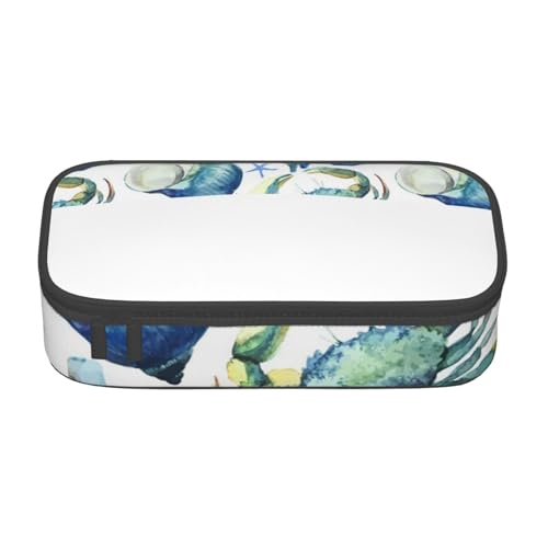 NUYFVG Federmäppchen mit großem Fassungsvermögen und mehreren Fächern, bedruckt, wasserabweisend, Polyester, Schulbedarf-Organizer (quadratisches Design) von NUYFVG