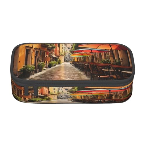 NUYFVG Federmäppchen mit italienischem Straßendruck, großes Fassungsvermögen, tragbare, leichte Schreibwarenbox von NUYFVG
