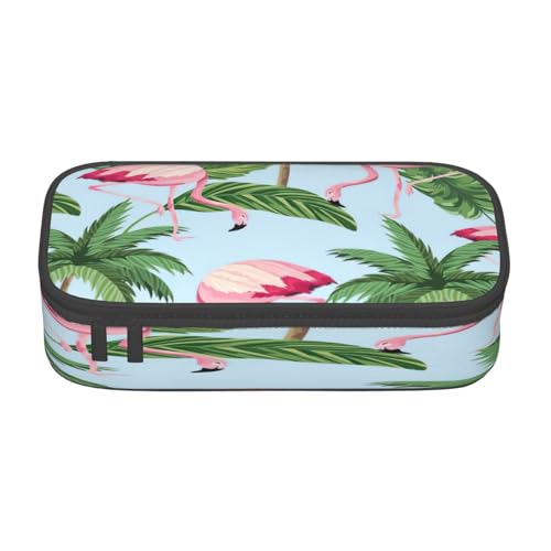 NUYFVG Federmäppchen mit tropischem Flamingodruck, großes Fassungsvermögen, tragbare, leichte Schreibwarenbox NUYFVG Federmäppchen mit tropischem Flamingodruck, großes Fassungsvermögen, tragbare, leichte Schreibwarenbox von NUYFVG