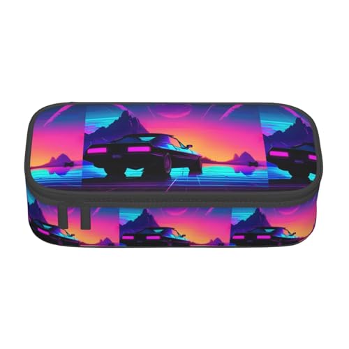 NUYFVG Multifunktionales Federmäppchen, Retrowave-Bilder, Schreibwaren, Aufbewahrungstasche, Zubehör, Kosmetikartikel, Erwachsene von NUYFVG