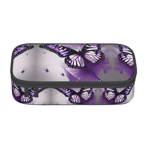 NUYFVG Schönes Federmäppchen mit Schmetterlings-Kunstdruck, großes Fassungsvermögen, für Stifte, Bleistifte und kleines Zubehör NUYFVG Schönes Federmäppchen mit Schmetterlings-Kunstdruck, großes Fassungsvermögen, für Stifte, Bleistifte und kleines Zubehör von NUYFVG
