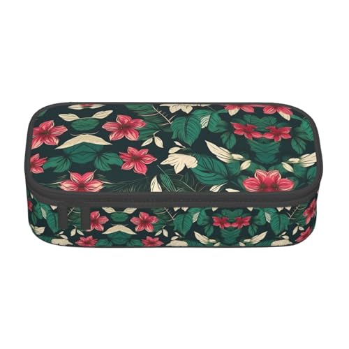 NUYFVG Stilvolle und funktionale Federmäppchen mit Blumenblatt-Aufdruck, klein, aber geräumig, ideal für Reisen oder den täglichen Gebrauch von NUYFVG