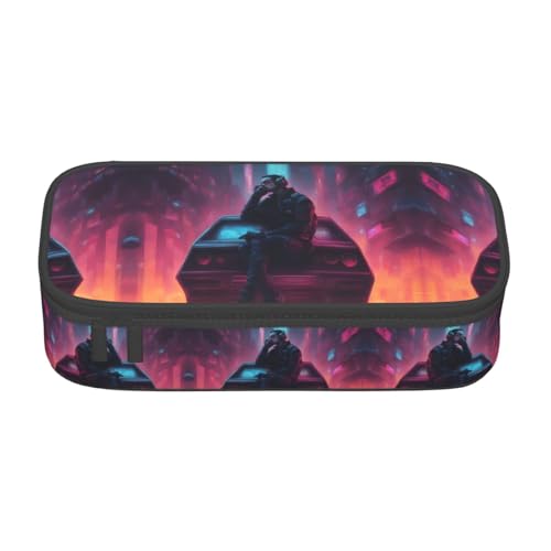 NUYFVG Stilvolles Federmäppchen mit Musikdruck, großes Fassungsvermögen, ideal für Reisen oder den täglichen Gebrauch von NUYFVG