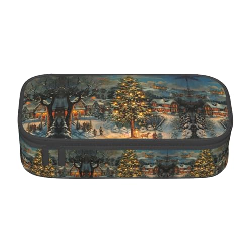 NUYFVG Stilvolles Federmäppchen mit Weihnachtsmotiv, großes Fassungsvermögen, ideal für Reisen oder den täglichen Gebrauch von NUYFVG