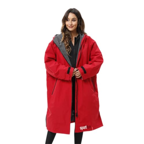 NUZAMAS Wasserdichter Umkleidemantel Surf Poncho Schwimmmantel Bleiben Warm Langarm Doppelschicht Wasserdicht Kapuze zum Schwimmen Surfen Baden Unisex L Größe, Rot/Ausflug, einfarbig (Getaway Solids), NUZAMAS Wasserdichter Umkleidemantel Surf Poncho Schwimmmantel Bleiben Warm Langarm Doppelschicht Wasserdicht Kapuze zum Schwimmen Surfen Baden Unisex L Größe, Rot/Ausflug, einfarbig (Getaway Solids), von NUZAMAS