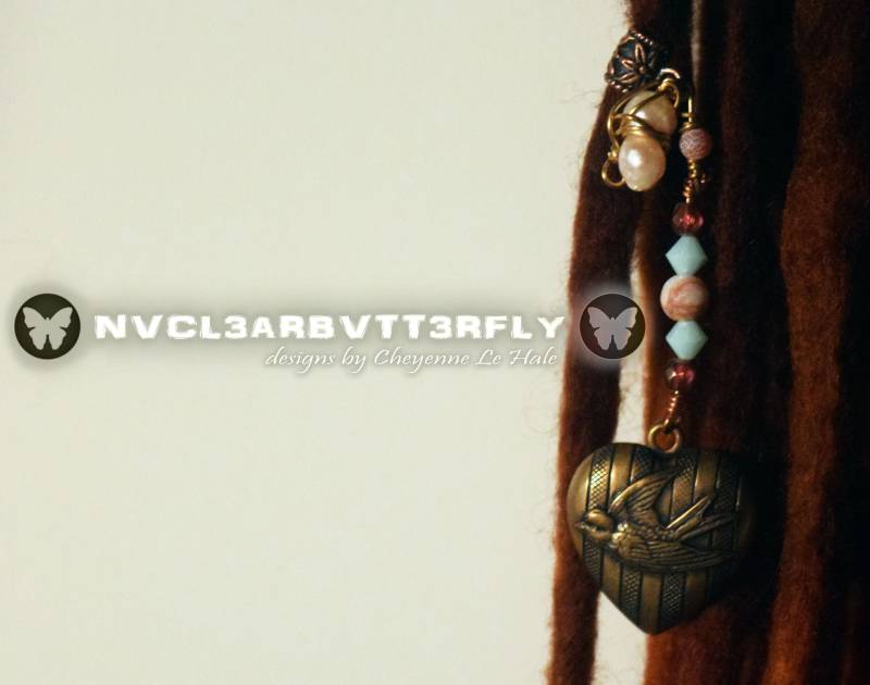 Dread Perlen - Vogel Herz Für Dreadlocks & Geflochtene Haare Glasstein Perle Steampunk Schmuck Pink/Peach Mint Kupfer Messing von NVCL3ARBVTT3RFLY