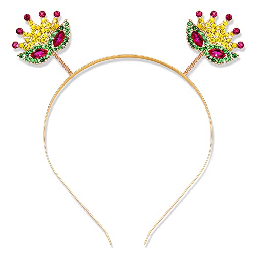 Mardi Gras Stirnband Strass Fleur De Lis Haarband Karneval Brief Maske Haarreifen Kostüm Party Haarschmuck (Style2) von NVENF