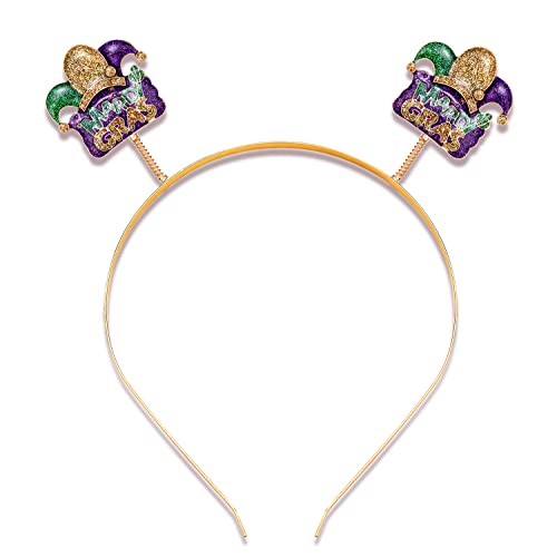 NVENF Fasching Stirnband Strass Fleur de Lis Haarband Karneval Brief Maske Haarreifen Kostüm Party Haarschmuck (Karneval 4) von NVENF
