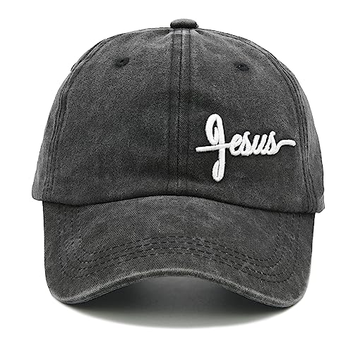 NVJUI JUFOPL Christian Jesus Cross Hat, Dad Embroidered Baseball Cap for Men Women, Jesus - Schwarz, Einheitsgr��e von NVJUI JUFOPL