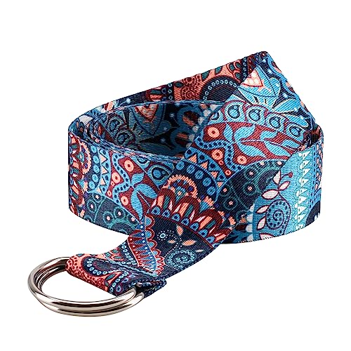 NVKIC Damen Webgürtel mit Doppel-D-Ring-Schnallen, 3,8 cm breit, Vintage, farbig bedruckt, verstellbar, lässig, Jeans Gürtel, Mehrfarbig, Large-Fit Waist 28"-42",( Length: 51") von NVKIC