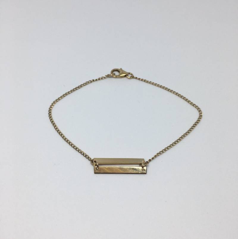 Sie + Ich = Uns Armband - Messing, Sterling Oder Vergoldet Messing Doppelstange, Gleiche Zeichen Anhänger Auf Gold Gefüllt Silberkette Sie + Ich = Uns Armband - Messing, Sterling Oder Vergoldet Messing Doppelstange, Gleiche Zeichen Anhänger Auf Gold Gefüllt Silberkette von NVMBRDCMBR