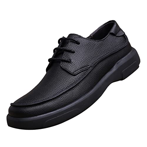 NVNVNMM Schuhe Men Casual Genuine Leather Shoes Thick Soft Bottom Wear-Resistant Business Shoes Breathable Handmade Comfortable Flats(Size:8.5) von NVNVNMM