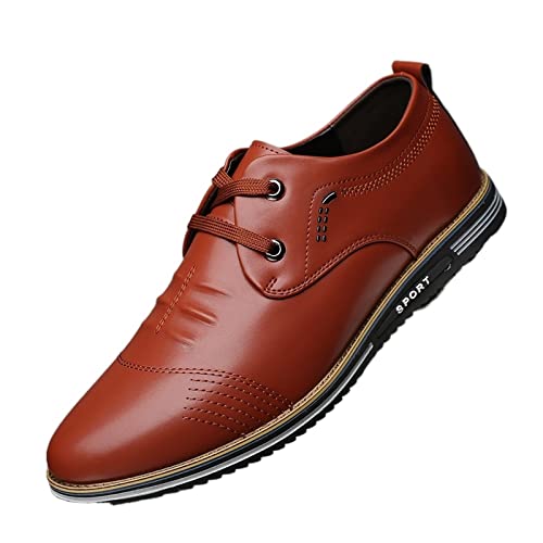 NVNVNMM Schuhe Men Driving Shoes Leather Men Casual Shoes Lace Up Men Flats Soft Comfortable Men Shoes Sell Men's(Color:Bruin,Size:7) von NVNVNMM