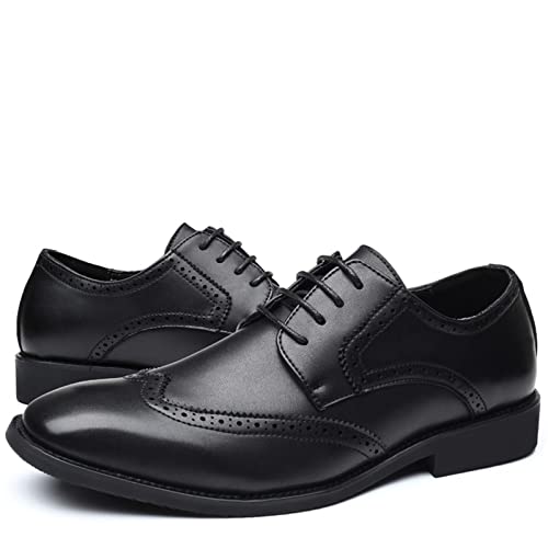 NVNVNMM Schuhe Men Formal Shoes Pointed Toe Leather Oxford Shoes for Men Dress Shoes Business Suit Shoes(Color:Black,Size:10) von NVNVNMM
