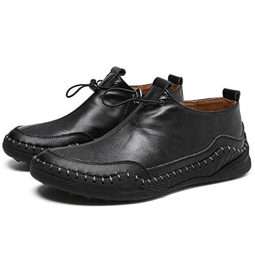 NVNVNMM Schuhe Men Leather Ankle Boots Quality Warm Leather Boots Men(Color:Black,Size:8.5) von NVNVNMM