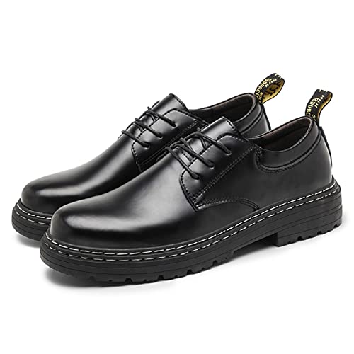 NVNVNMM Schuhe Men's Leather Shoes Casual Loafers Comfortable Handmade Shoes Breathable Shoes Men's Soft Sole Trend Casual Leather Shoes(Color:Black,Size:42-26cm) von NVNVNMM
