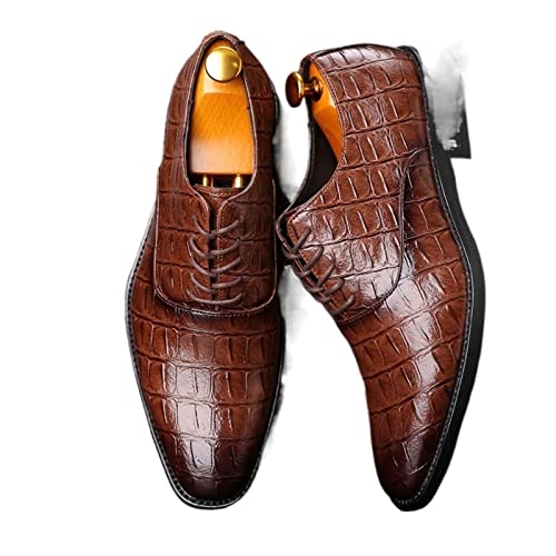 NVNVNMM Schuhe Mens Dress Shoes Formal Business Shoes for Men Leather Oxfords Office Flats Men Shoes(Color:Bruin,Size:6.5) von NVNVNMM