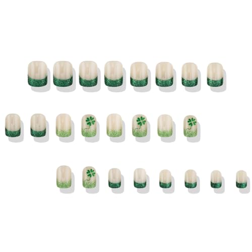 24 quadratische Nägel zum Aufdrücken, zum Aufkleben auf französische künstliche Designs, künstliche Geschenke für Frauen und Mädchen, Design falsche Nägel von NVOQILIN