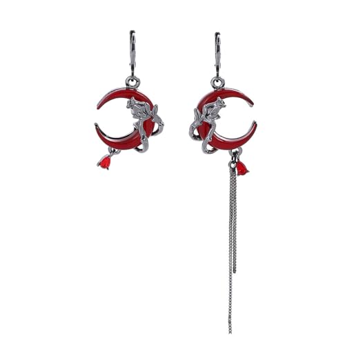 Asymmetrische Quasten, Ohrmanschetten, raffinierte Halbmonde, Quasten, Ohrringe, Ohrclip, Schmuck für Modebegeisterte, Legierungsschmuck von NVOQILIN