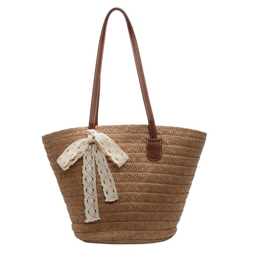 Damen-Achseltasche, modische Strandtasche, französische Stile, Handtasche, Stroh, Schultertasche, Urlaub, große Kapazität, Strandtasche, große Kapazität, Achselhöhle, khaki, One Size Damen-Achseltasche, modische Strandtasche, französische Stile, Handtasche, Stroh, Schultertasche, Urlaub, große Kapazität, Strandtasche, große Kapazität, Achselhöhle, khaki, One Size von NVOQILIN