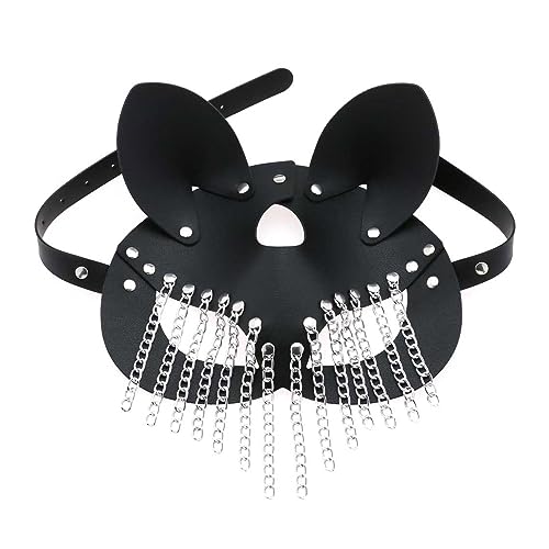 Europäische und Punk-Kette, Leder, Party, Maskerade, Party, Männer und Frauen, dekoratives Auge für Erwachsene, Einheitsgröße, Wie beschrieben Europäische und Punk-Kette, Leder, Party, Maskerade, Party, Männer und Frauen, dekoratives Auge für Erwachsene, Einheitsgröße, Wie beschrieben von NVOQILIN