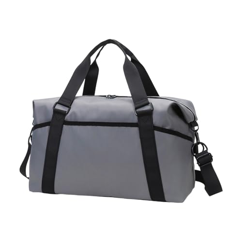 Funktionelle wasserabweisende Reisetasche, Handtasche mit Gepäckdurchlass und Schnellzugriffstaschen für Schwimmen, Urlaub, verstellbarer Schultergurt, Turnbeutel, grau, Mass Beauty von NVOQILIN