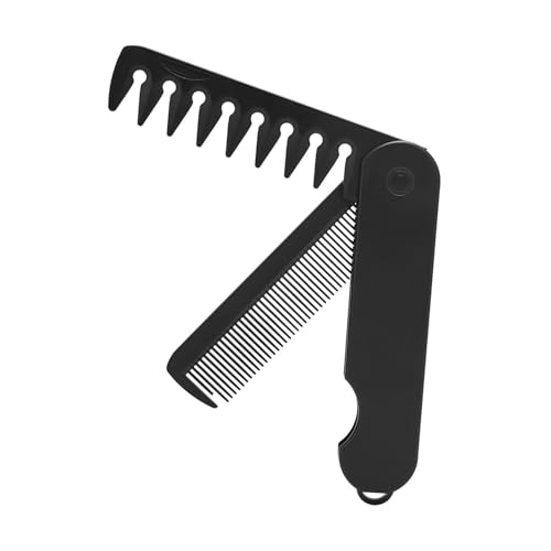 Kompakter, faltbarer Kamm für Herren mit 2-in-1-Designs mit feinen und breiten Zähnen, ideal für die tägliche Haar- und Bartpflege, Stylingkamm für Männer von NVOQILIN