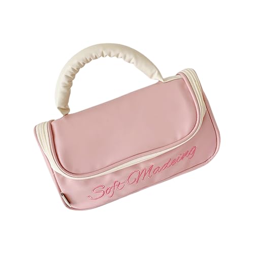 Kreative Make-up-Tasche mit Schleifen, großes Fassungsvermögen, Reise-Kosmetik, organisiert, tragbare Kulturbeutel, Aufbewahrungsbeutel für Damen, koreanisches Make-up, e, Mass Beauty von NVOQILIN