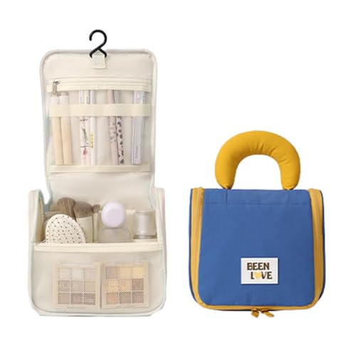 Kulturbeutel zum Aufhängen mit Haken zum Aufhängen, Reise-Kulturbeutel, Organizer, Kosmetiktasche, Make-up-Organizer für Damen, blau, Mass Beauty Kulturbeutel zum Aufhängen mit Haken zum Aufhängen, Reise-Kulturbeutel, Organizer, Kosmetiktasche, Make-up-Organizer für Damen, blau, Mass Beauty von NVOQILIN