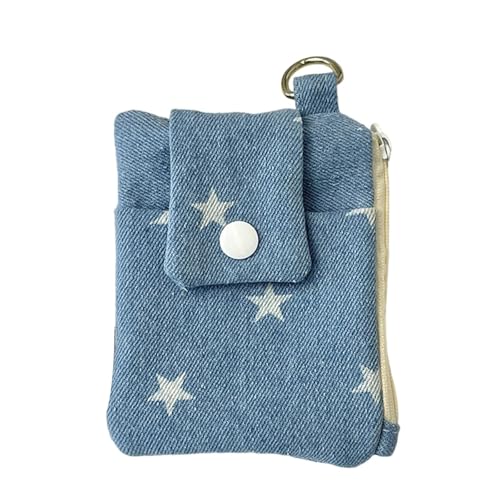 Lovely Wallet Star Coin Purse Bows Change Bag Card Bag Card Storage Case Change Purse Pocket Coin Pouches Lovely Bows Storage Case Pocket Star Wallet, Dunkelblaue Sterne, Mass Beauty von NVOQILIN