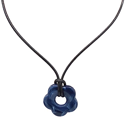 Mehrfarbige Halskette mit Blumen-Anhänger, für Mädchen und Frauen, trendiges Schlüsselbein-Kette, Halskette, Urlaub, Party, Schmuck, Accessoire, Geschenk, Blumenschmuck, Einheitsgröße, Wie beschrieben von NVOQILIN