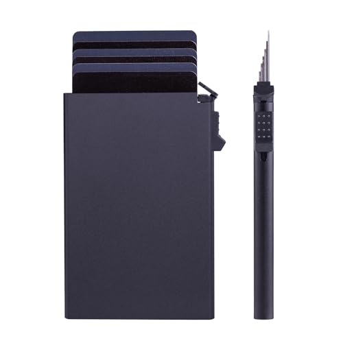 NVOQILIN Blocking Pocket Wallet Card Holder Wallet Bank Credit Card Holder Multislot Purse for Men Adults Lightweight, Schwarz , Mass Beauty von NVOQILIN