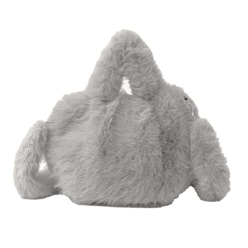 NVOQILIN Damen Furry Crossbody Bag Fuzzy Schultertasche Winter Kunstpelze Plüsch Geldbörse Handtasche mit abnehmbarem Riemen und Tragegriff oben Kunstpelze Pelz Handtasche, Milchtee Farbe, One Size von NVOQILIN