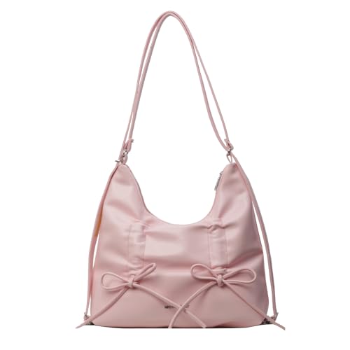 NVOQILIN Damen-Unterarmtasche mit Schleife, modische Tasche, elegante Schultertasche, PU-Leder, Achselhöhle, einfacher Rucksack, Einkaufen, PU-Leder, Schultertasche, elegante Achselhöhle, Schleifen von NVOQILIN