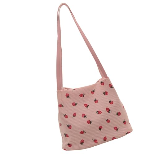 NVOQILIN Einzigartige Umhängetasche aus Cord mit viel Platz, bequeme Erdbeer-Handtasche für den täglichen Gebrauch, niedliche Tragetasche, a, One Size NVOQILIN Einzigartige Umhängetasche aus Cord mit viel Platz, bequeme Erdbeer-Handtasche für den täglichen Gebrauch, niedliche Tragetasche, a, One Size von NVOQILIN