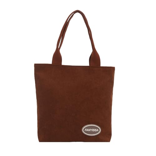 NVOQILIN Elegante Kordsamt-Handtasche, Alltags-Einkaufstasche für Büroangestellte und Studenten, leicht zu reinigen und zu pflegen, mit Reißverschlüssen, braun, One Size NVOQILIN Elegante Kordsamt-Handtasche, Alltags-Einkaufstasche für Büroangestellte und Studenten, leicht zu reinigen und zu pflegen, mit Reißverschlüssen, braun, One Size von NVOQILIN