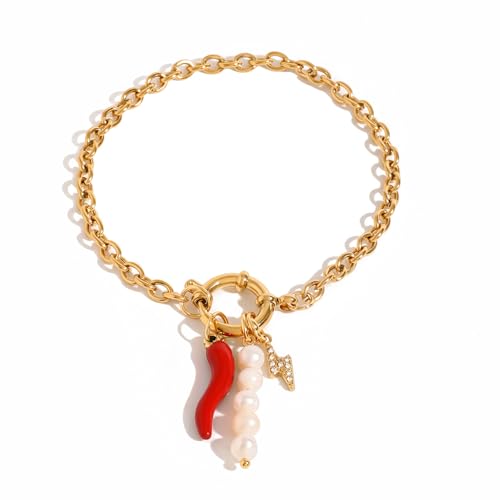 NVOQILIN Elegante Perlen-Anhängerkette, stabile Metallkette, verziert mit eleganten Perlen für den täglichen Gebrauch, Damen-Accessoires von NVOQILIN