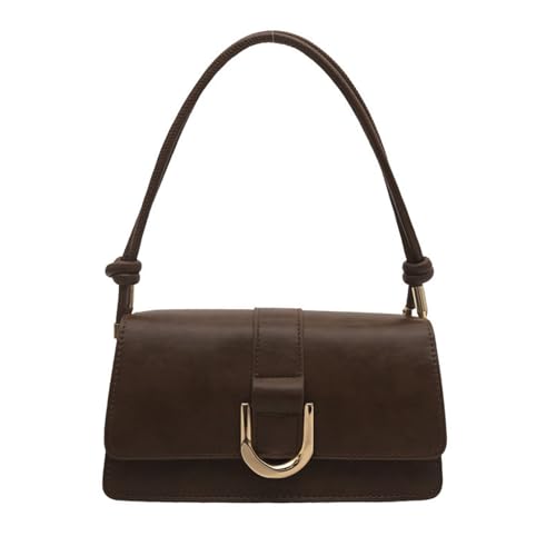 NVOQILIN Elegante Umhängetasche aus PU-Leder für Büro, Einkaufen oder gesellschaftliche Veranstaltungen, mit verstellbarem Riemen, Büro- und Freizeittasche, Kaffeebraun, One Size von NVOQILIN