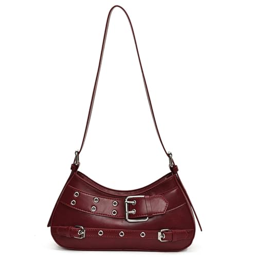 NVOQILIN Herbst Winter Achseltasche für Damen Mädchen Trendy Clutches Handtasche Geldbörse Retro Schnalle Schulter PU Leder Achselhöhle Herbst Winter Handtasche Schnalle Schulter Retro Unterarm, a von NVOQILIN