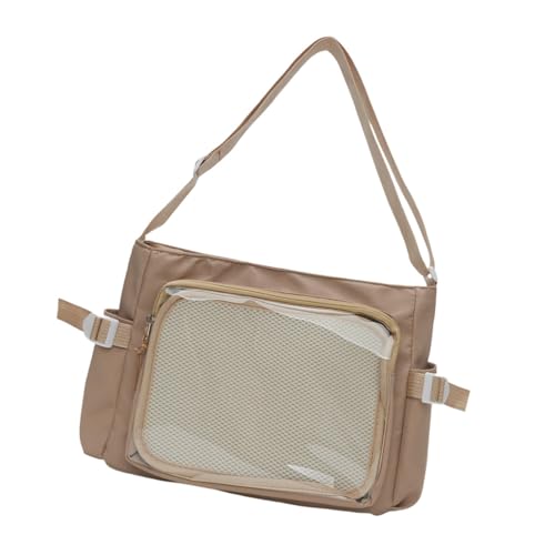 NVOQILIN Lässige Nylon-Handtasche für Arbeit und Schule, praktische und leichte Umhängetasche, geräumige Umhängetasche, Umhängetasche, College-Tasche, khaki, One Size NVOQILIN Lässige Nylon-Handtasche für Arbeit und Schule, praktische und leichte Umhängetasche, geräumige Umhängetasche, Umhängetasche, College-Tasche, khaki, One Size von NVOQILIN