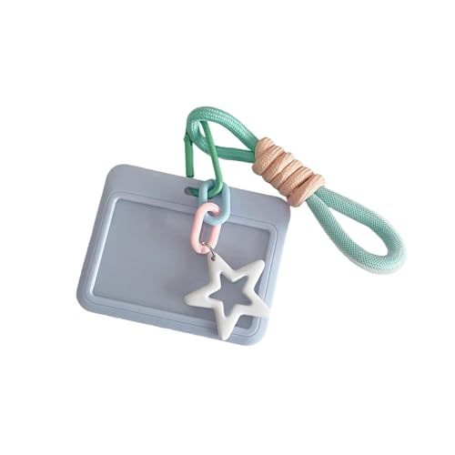 NVOQILIN Lovely Card Covers Credit Card Case Protective Sleeve Photocard Holders Star Bus Card Protector Anti-Lost Keychain Lovely Bus Card Sleeves, D von NVOQILIN