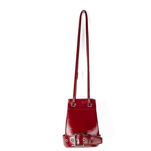 NVOQILIN Moderne Umhängetasche mit Kordelzug, leicht, für Reisen, geräumige Aufbewahrung, PU, Crossbody-Tasche für Freizeit oder Hochzeit, Party, einzigartiges Design, rot, One Size NVOQILIN Moderne Umhängetasche mit Kordelzug, leicht, für Reisen, geräumige Aufbewahrung, PU, Crossbody-Tasche für Freizeit oder Hochzeit, Party, einzigartiges Design, rot, One Size von NVOQILIN
