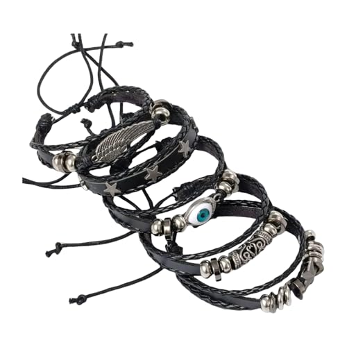 NVOQILIN Modisches Leder-Set, Unisex, modisches Accessoire, Lederschmuck, bequem, stilvoll für den täglichen Gebrauch von NVOQILIN