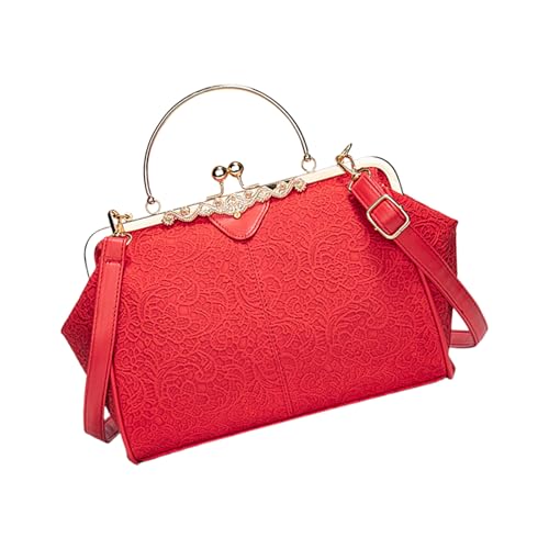 NVOQILIN PU-Leder-Geldbörse, Clutch, Schultertasche, Schultertasche für Damen und Mädchen, Crossbody-Tasche mit abnehmbarem Riemen, Geschenke, Tragegriff oben, R, One Size von NVOQILIN